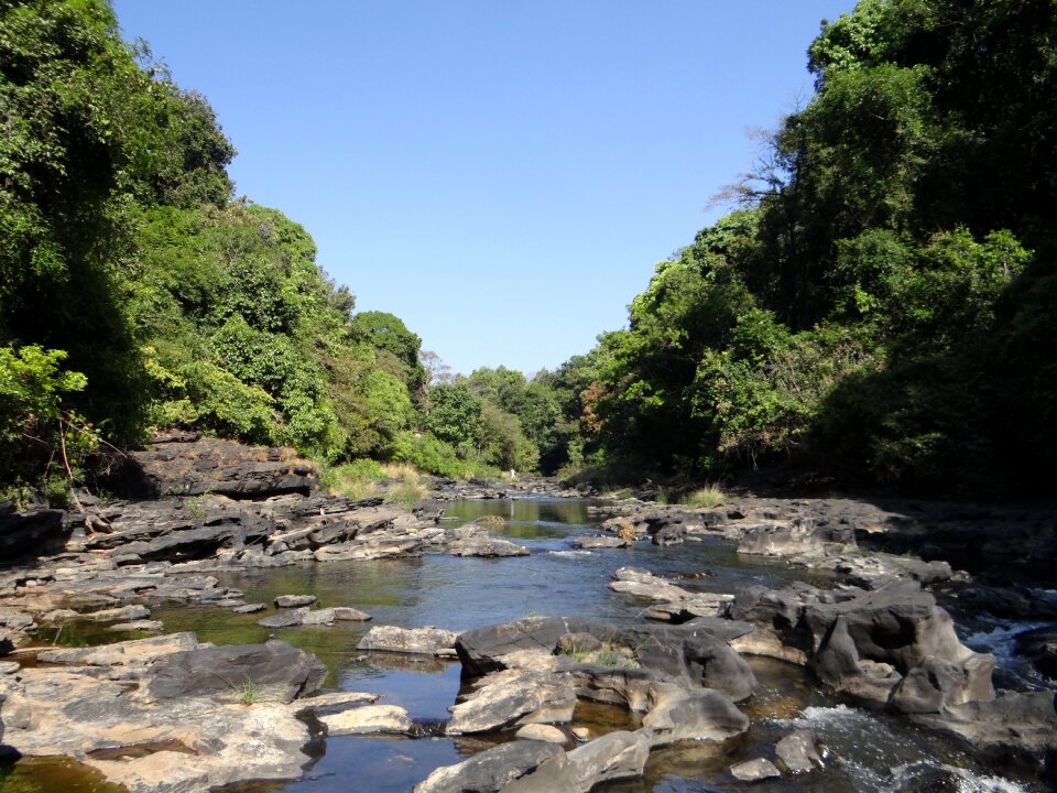 Water flowing mountainous