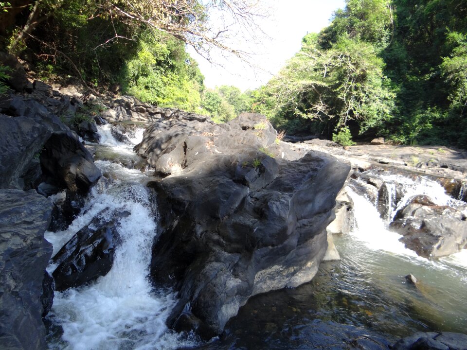 Water flowing rapids