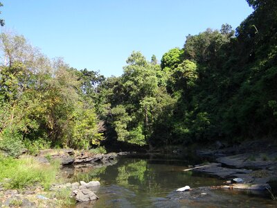 Water flowing mountainous photo