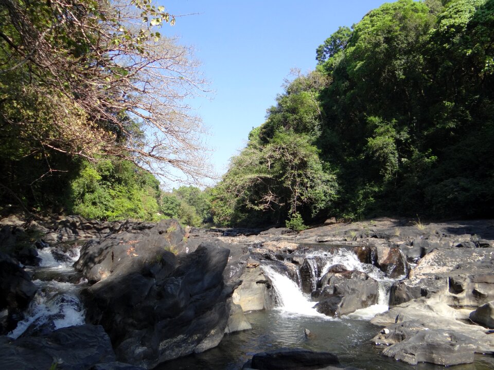 Water flowing rapids