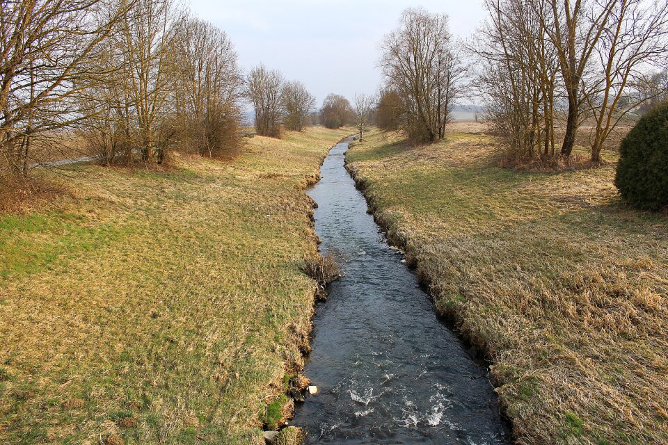 Creek bank watercourse