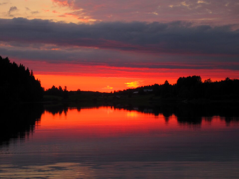 Evening summer lake photo
