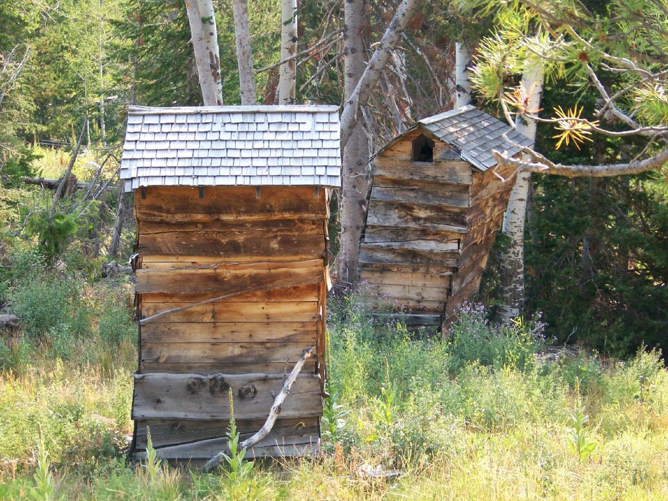 Wooden shed weathered