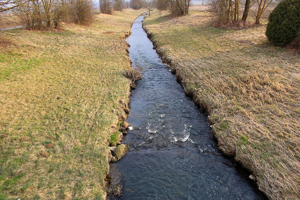 Creek bank watercourse