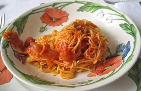 Tomato sauce decorative serving plate