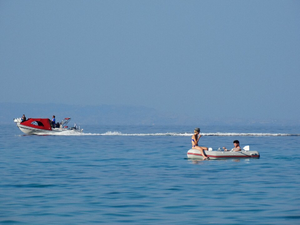 People blue seaside