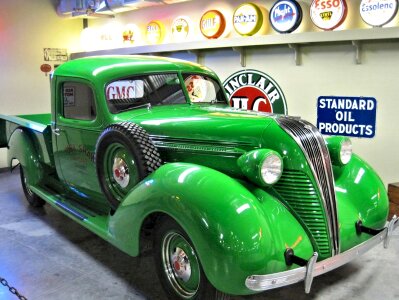 Canadian museum green truck