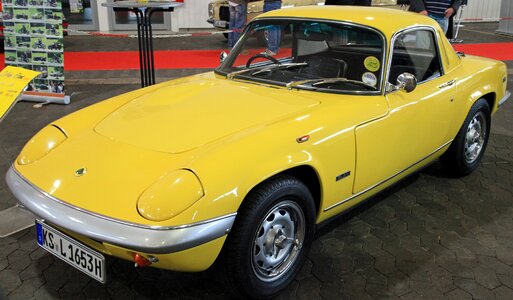 Sports car yellow historically