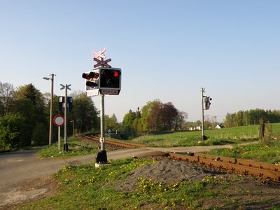 Train crossing railroad tracks railway