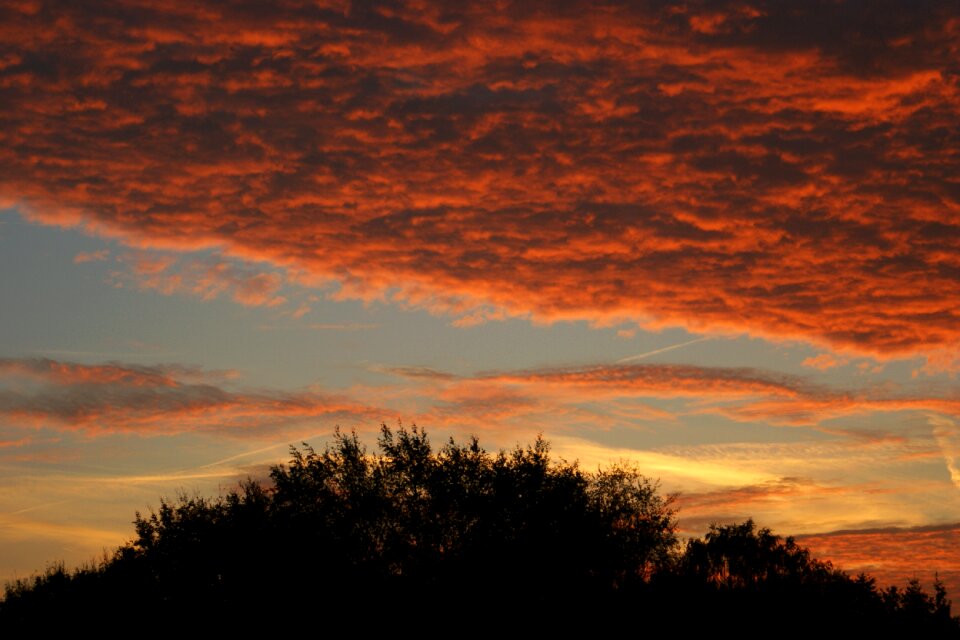 Evening sky red dusk