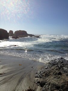 Sea waves shore