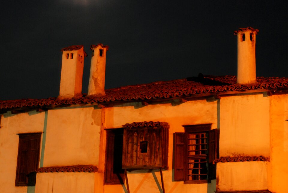 Architecture evening moonlight
