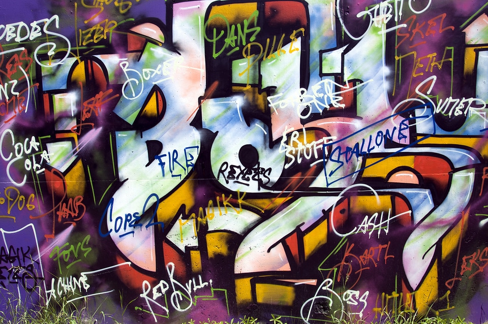Art painted wall graffiti
