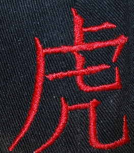 Black red embroidery