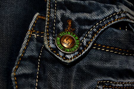 Jeans button seam photo