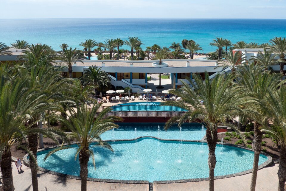 Hotel balcony views pool