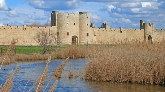 Tower doors stone wall photo