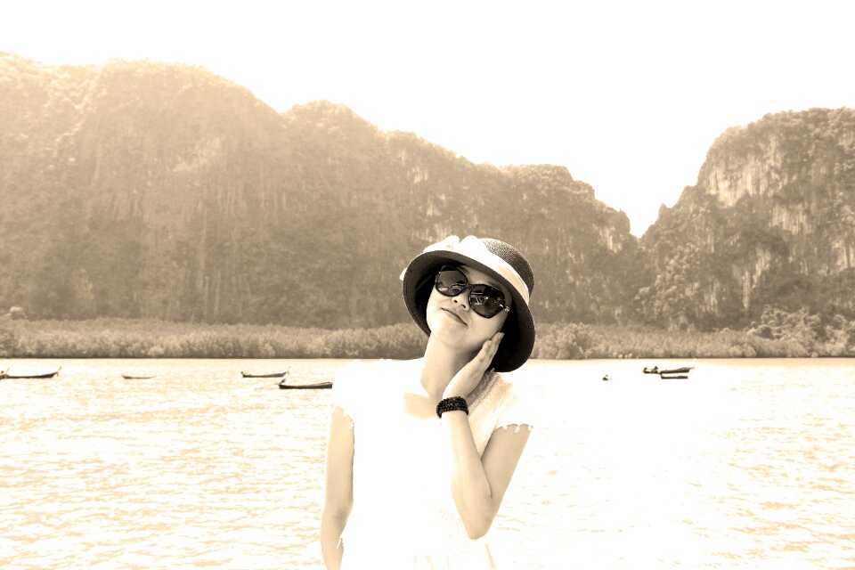 Woman landscape squid