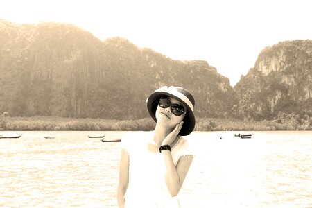 Woman landscape squid