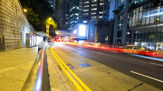 Hongkong car flow night photo