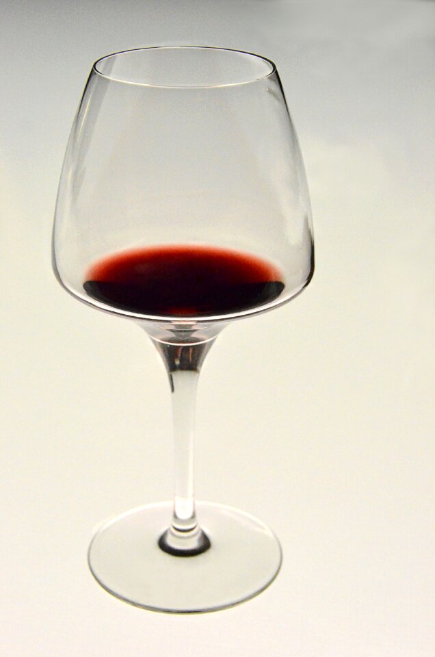 Glass red wine drink
