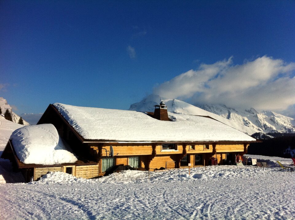 Winter cottage snow