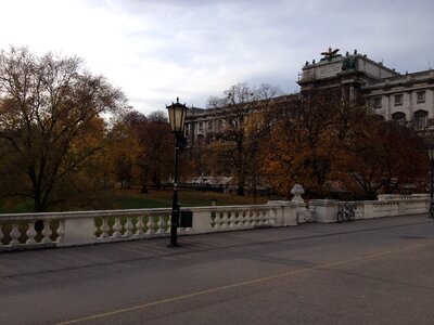 Autumn terrace old building
