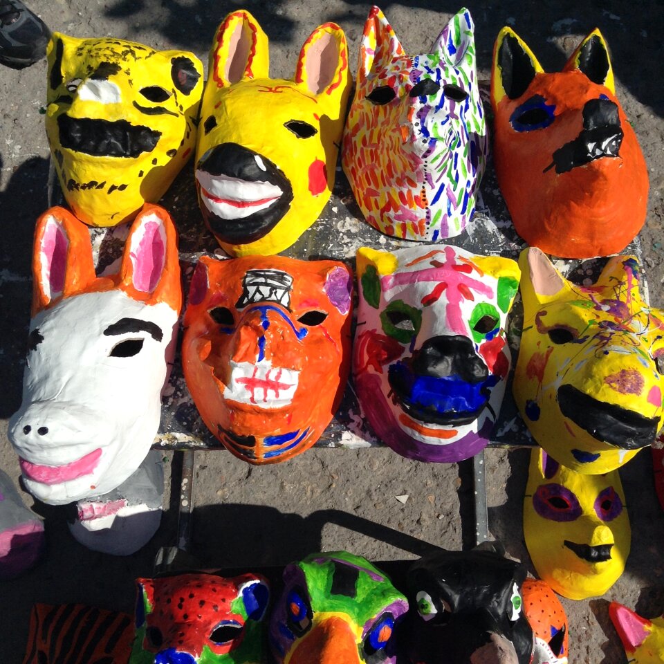 Masks animals paper mache