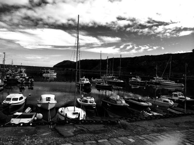 Boat clouds masts
