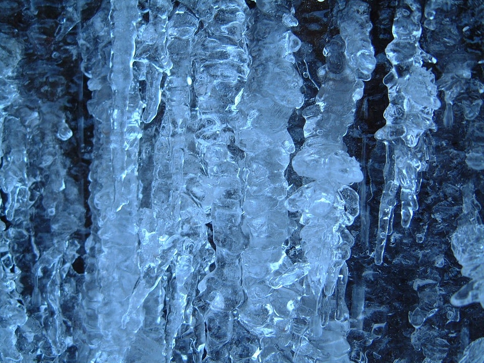 Winter ice water