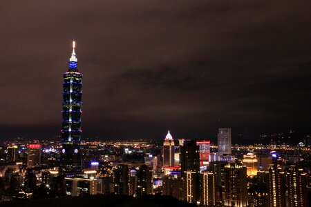 Night view taipei 101 city seal