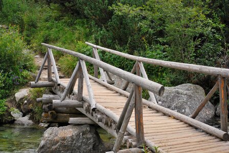 Torrent brook wooden bridge