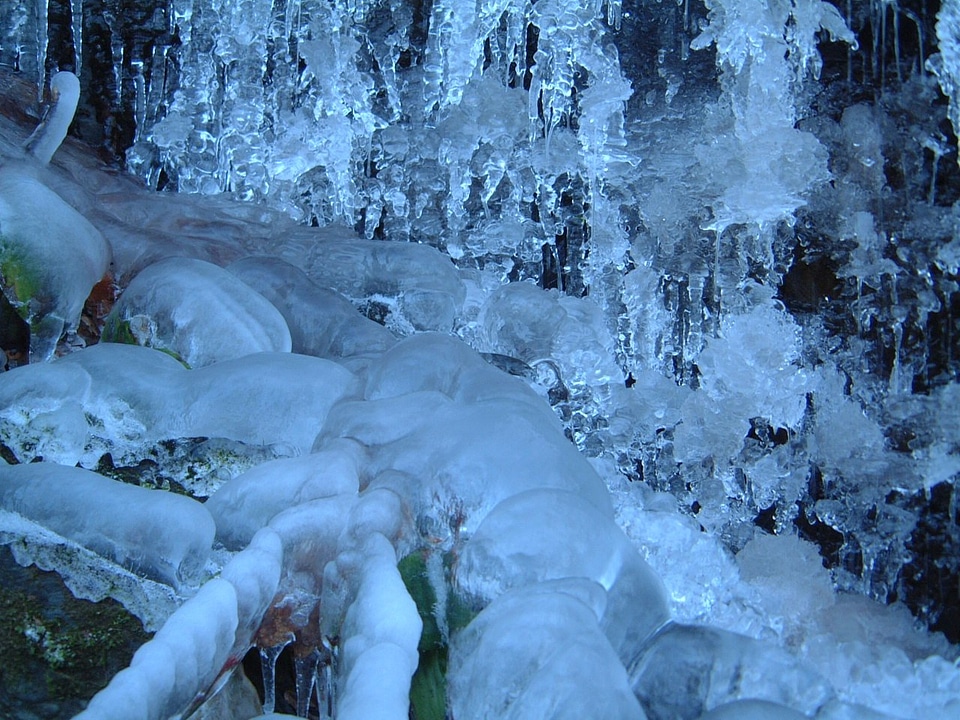 Winter ice water