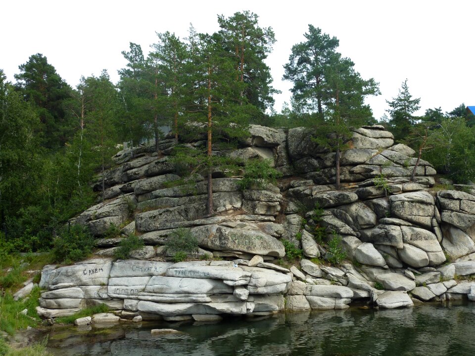 Mountains stones river