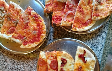 Lunch brown pizza