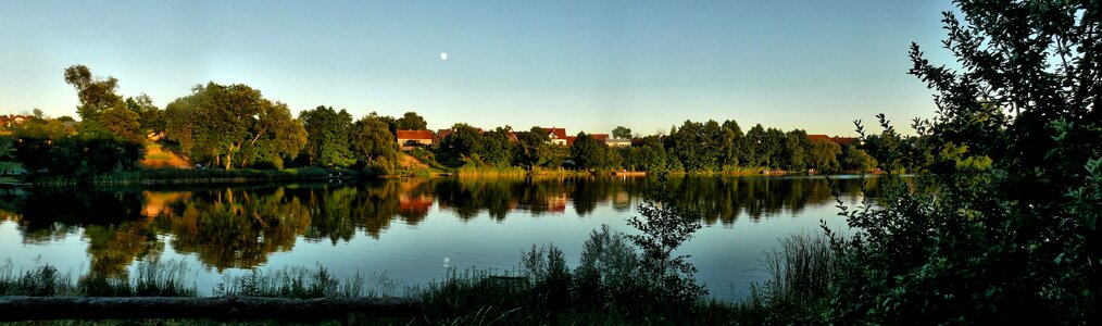 Lake sunset panorama