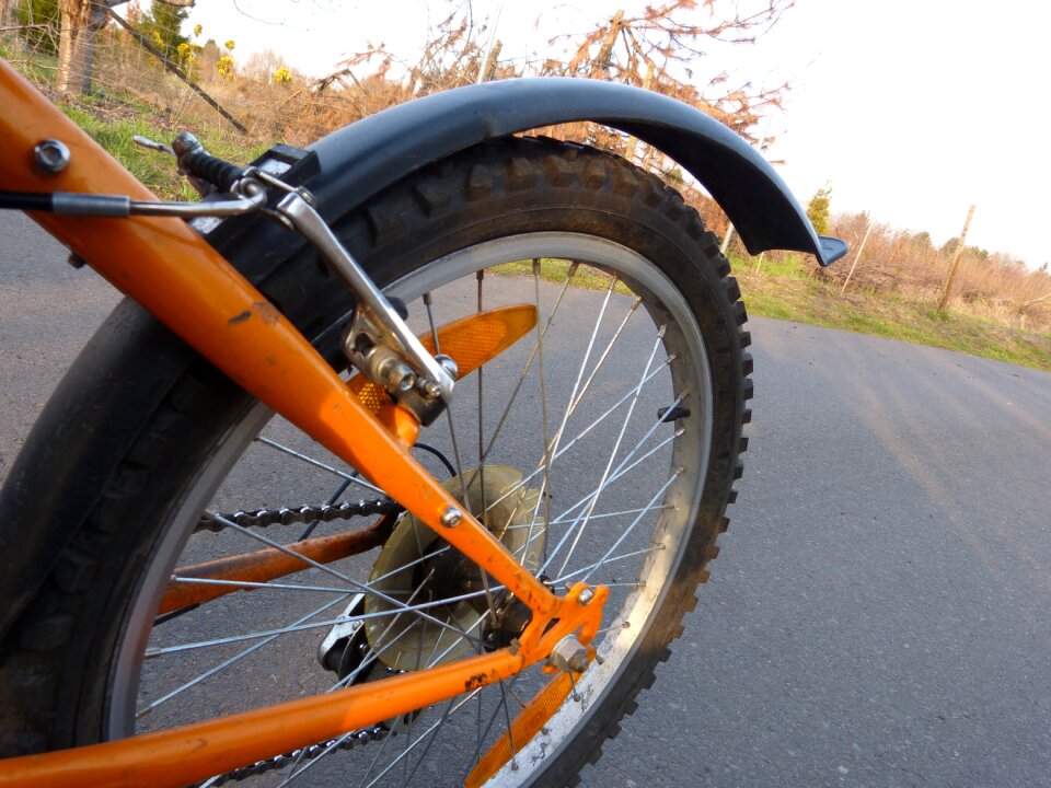 Mountain bike spokes close up