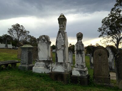 Graveyard tombstone old photo