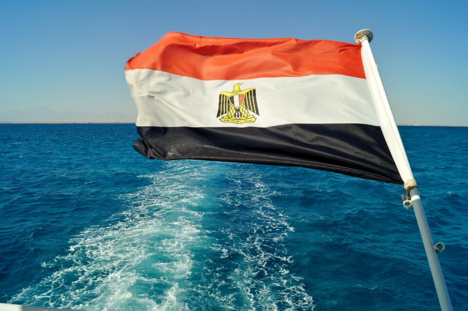 The flag of the egypt sea