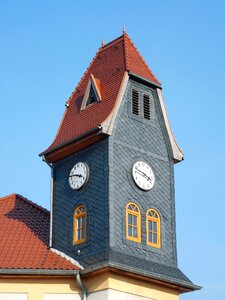 Town hall tower building time photo