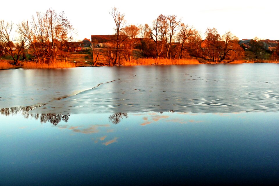 Winter water twilight