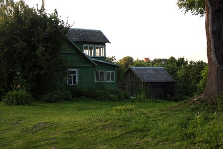 Country side wooden house cottage photo