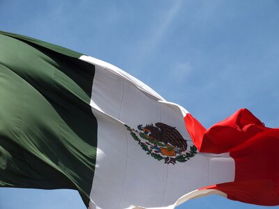 Sky mexican flag coat of arms