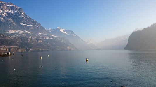 Winter fog lucerne photo