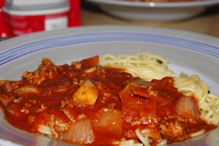 Bolognese pasta tomato sauce photo