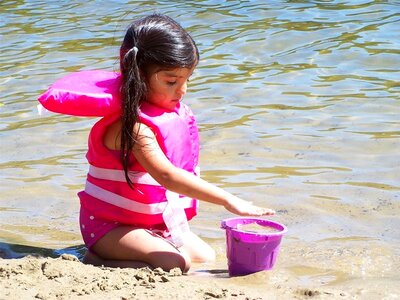 Pink sand playful