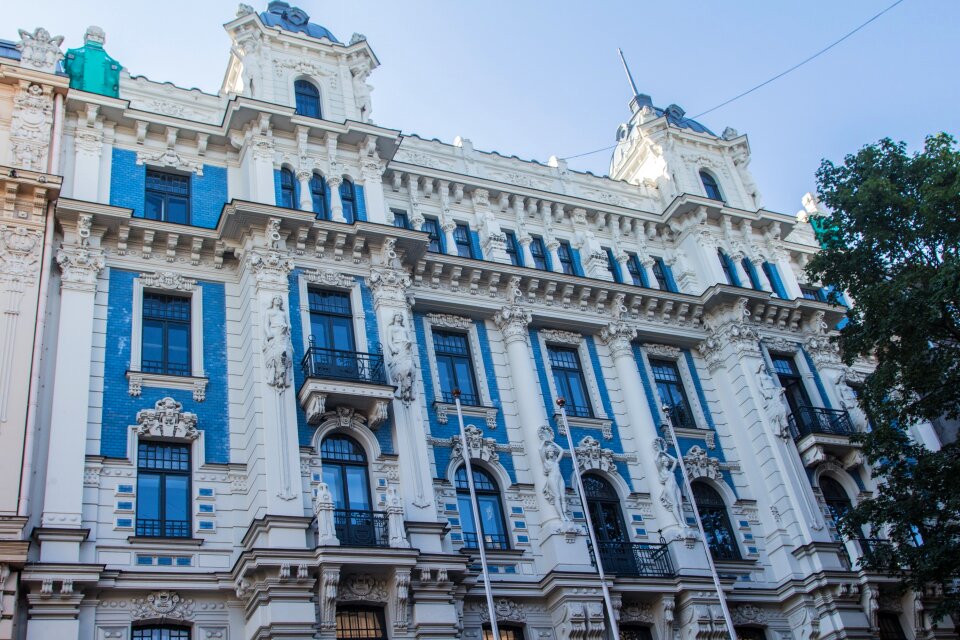 Art nouveau riga old town historic center