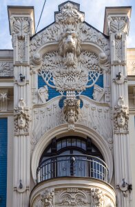 Art nouveau riga old town historic center