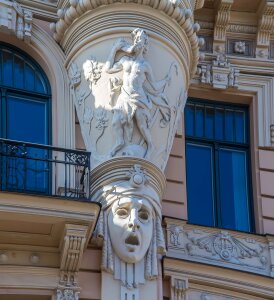 Art nouveau riga old town historic center