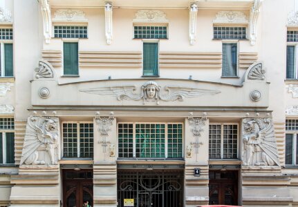 Art nouveau riga old town historic center photo